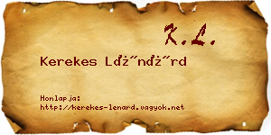 Kerekes Lénárd névjegykártya