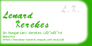 lenard kerekes business card